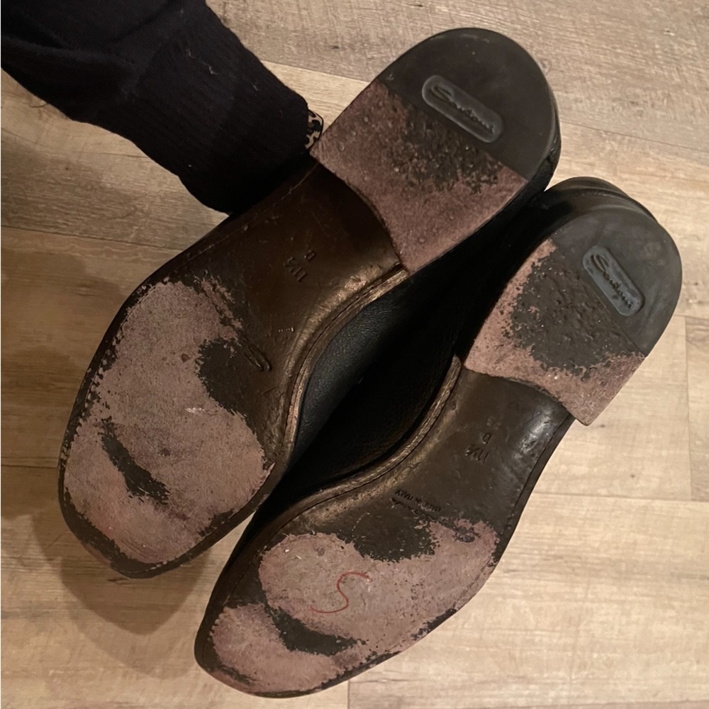 Santoni Mens Soft Italian Leather Loafers - Picture 4 of 11